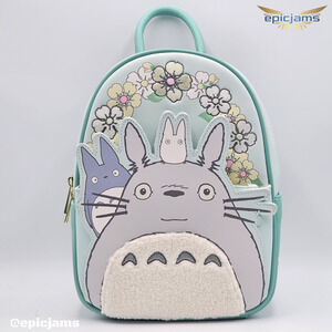 Studio Ghibli My Neighbor Totoro Flowers Floral Green Mini Backpack Bag New